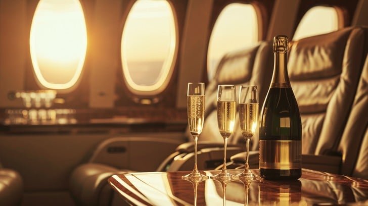 Luxury flight toast stockcake